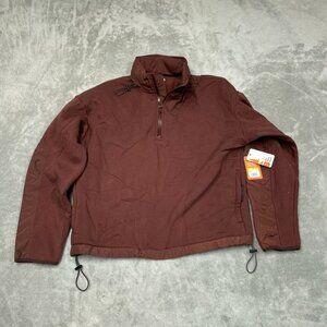 Bass Outdoor Rum Raisin Convertible Hoodie M Half-Zip Pullover NWT 6392
